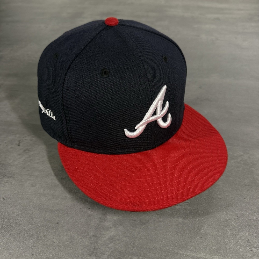 Atlanta Braves Hat New Era Cap 7 1/2 Navy Red Home Jersey Pack 59Fifty Stoney